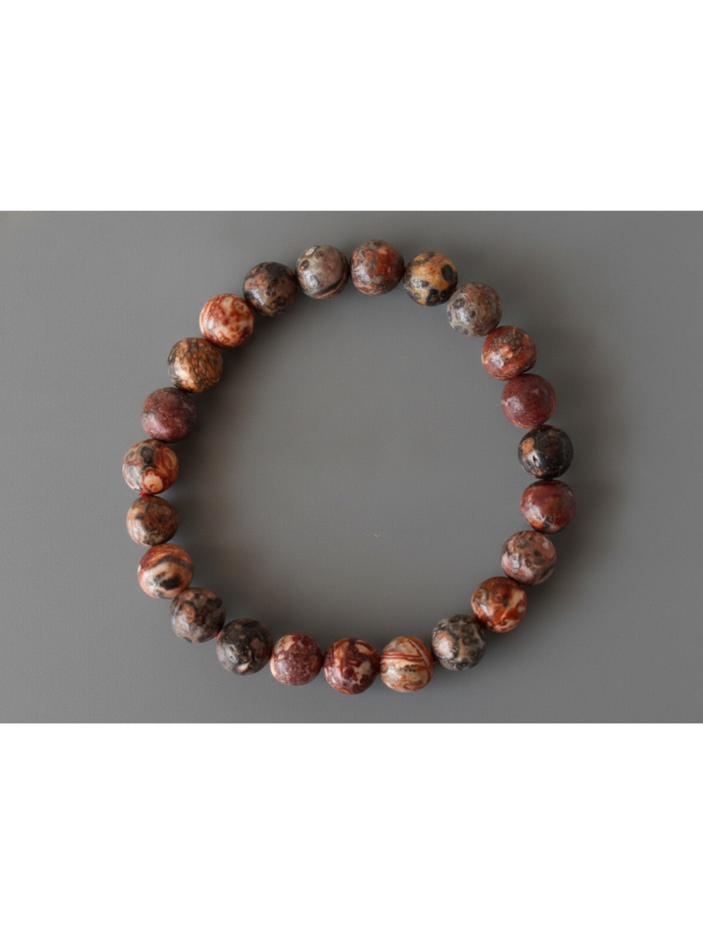 Natural Leopard Jasper Beaded Stretch Bracelet 6 mm